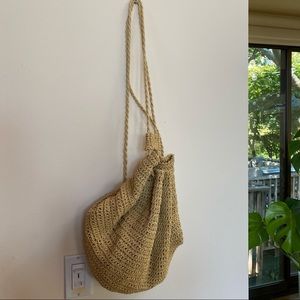 Raffia Drawstring Backpack by Buji Baja